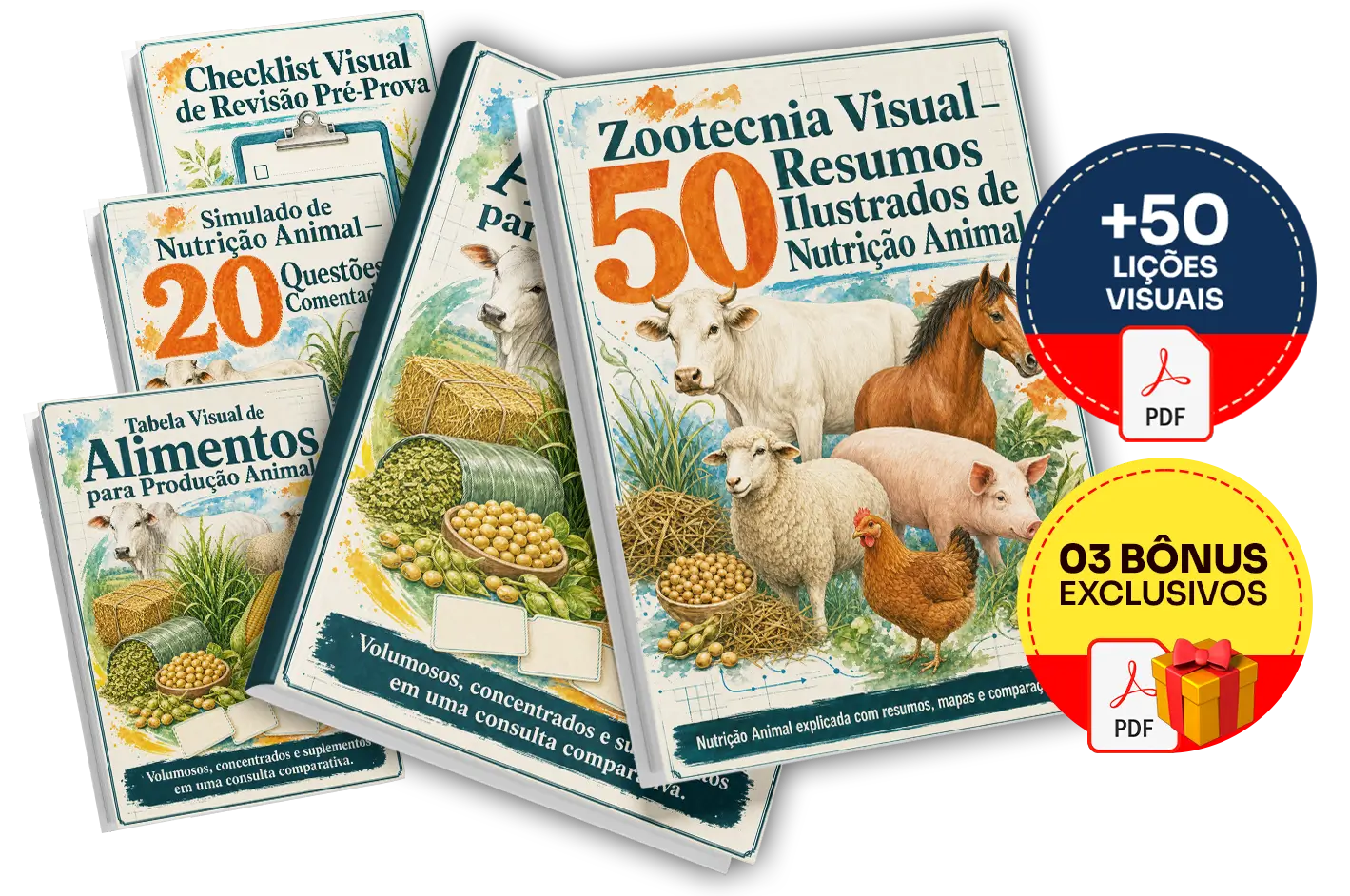 Mockup completo com todos os produtos e bônus